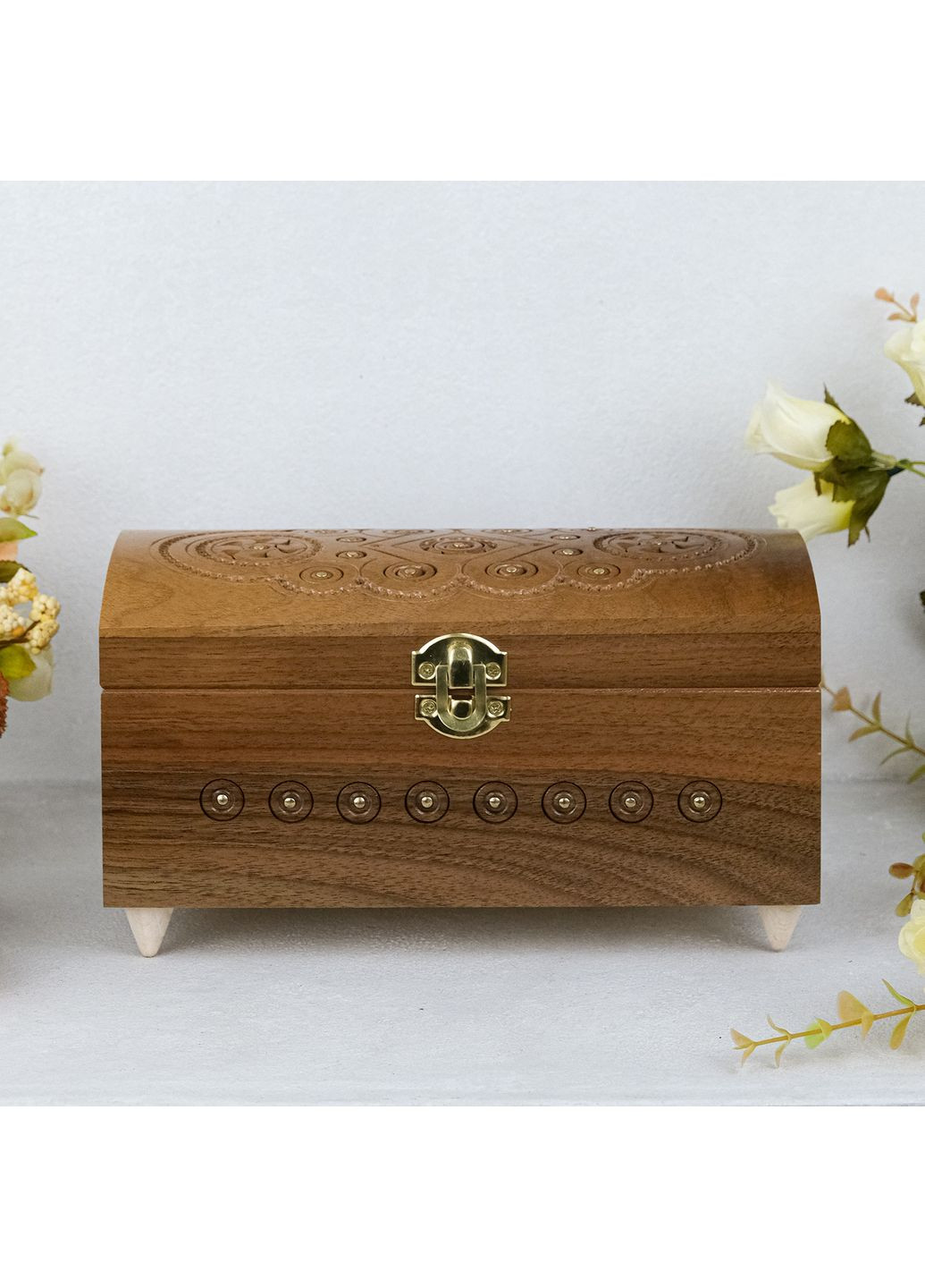 Шкатулка Дерев'яна різблена горіх 21*11 см (СДАР 018Г) Гранд Презент (367182912)