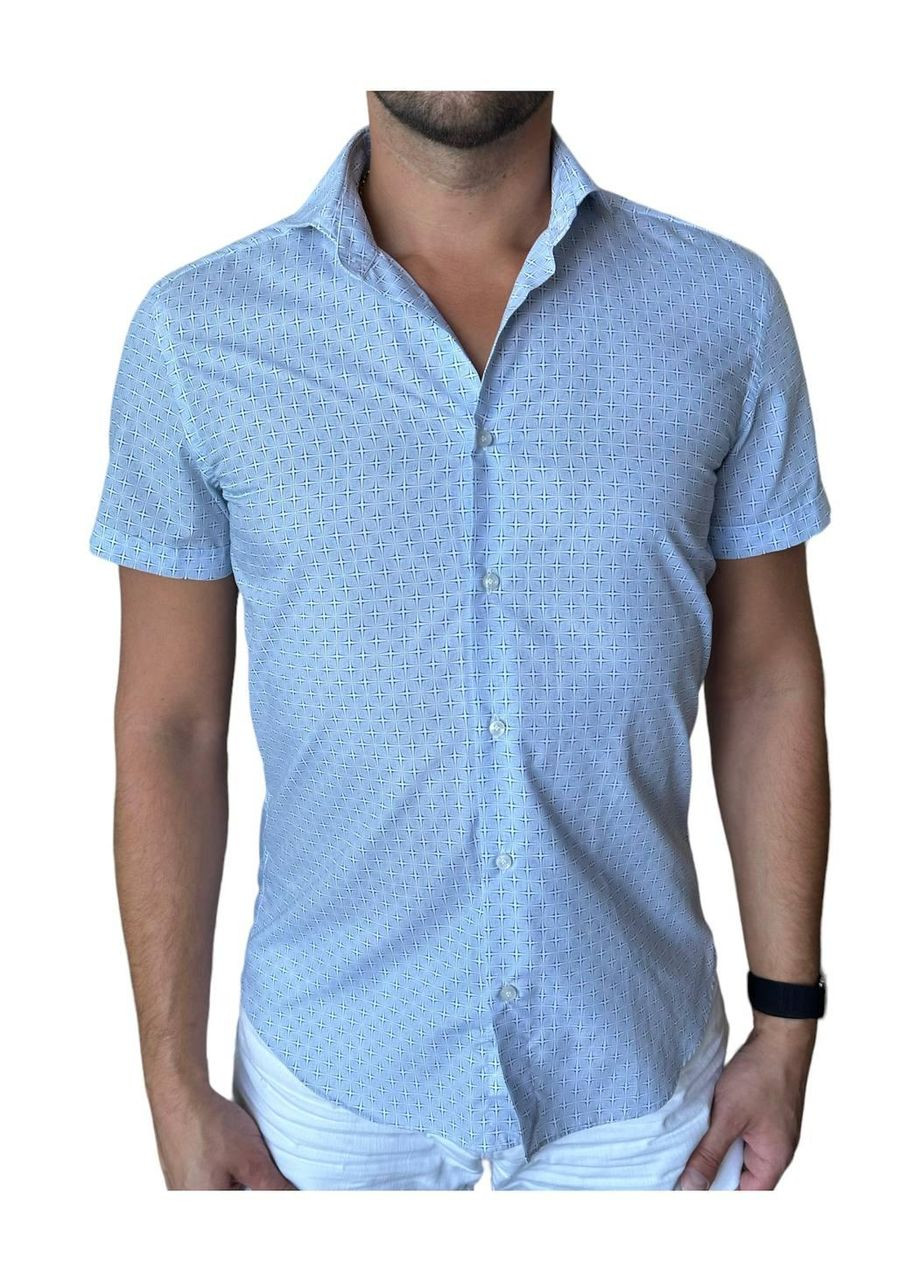 Чоловіча сорочка з коротким руковиком Milano, блакитна, розмір М. Ego (270624787)