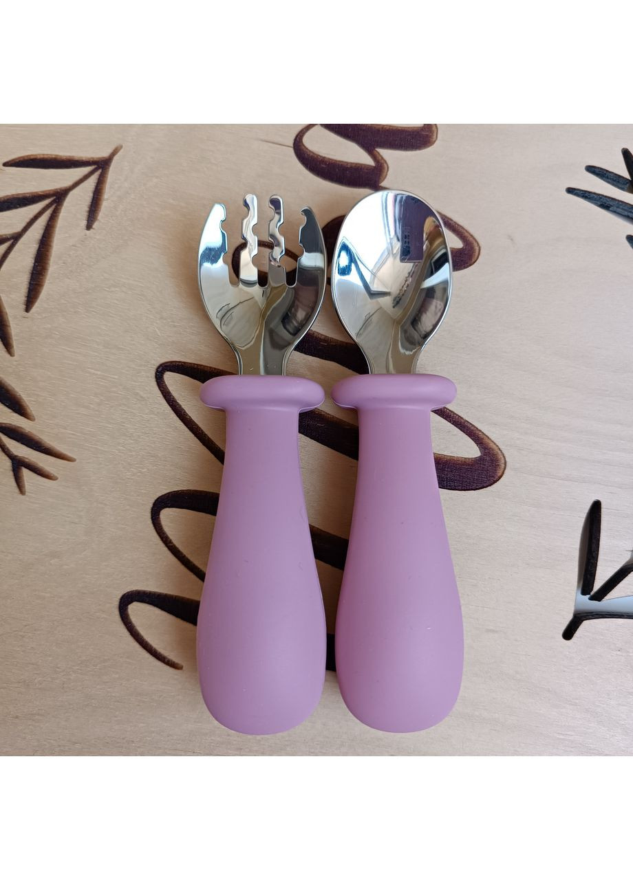 Набор посуды для малыша Динозаврик Дарк пинк 10 шт Посуда для кормления малышей Безопасная детская посуда (0210) No Brand (368999963)