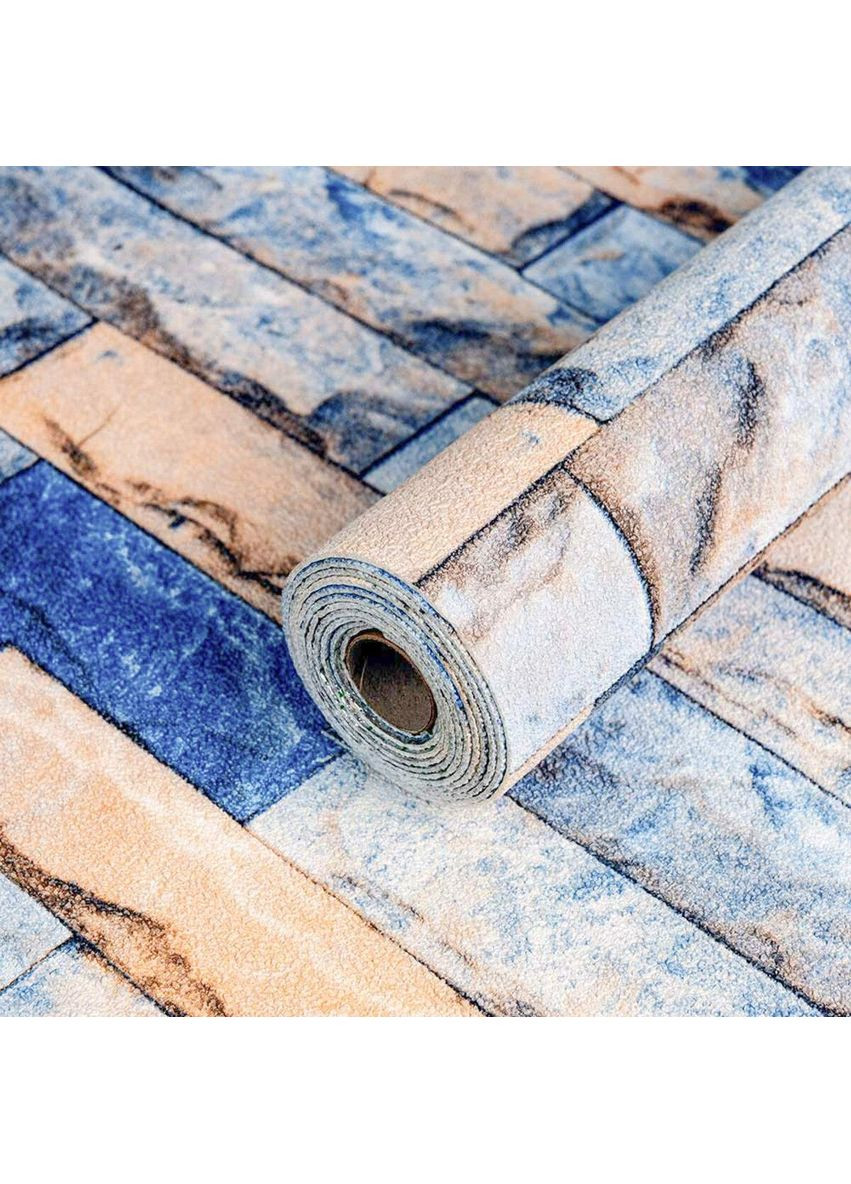 Самоклеящиеся обои 2800х500х2мм Сине-желтый катиринославский кирпич (D) love-shopping Sticker Wall (354658468)