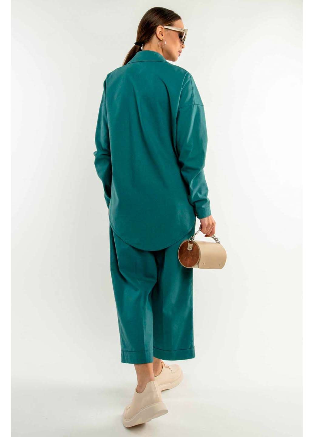 Бирюзовая повседневный рубашка Ри Мари