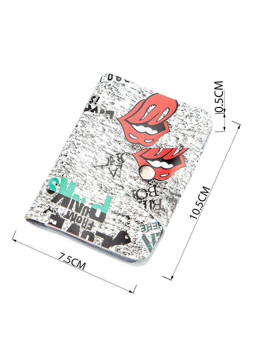 Визитница вертикальная кожаная Love from punks белая 19079 Shvigel (362417596)