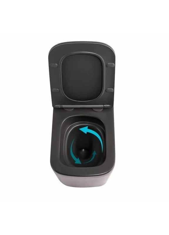 Унитаз подвесной Tern Ultra Quiet 520×345×325 мм, Anthracite, с сиденьем Slim Duroplast / Soft-close / Quick Release Qtap (397570658)