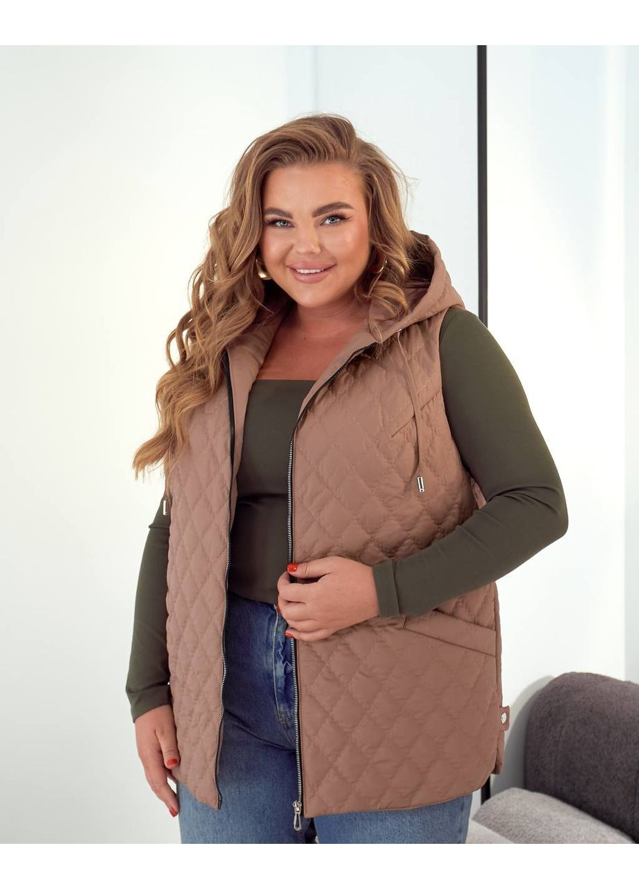 Жилет женский стёганый с капюшоном No Brand (361221228)