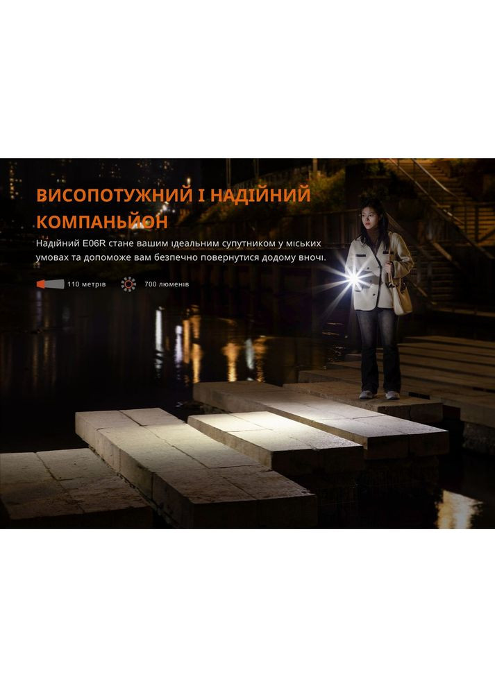 Ліхтар наключний E06R сірий (A-018141) Fenix (338622951)