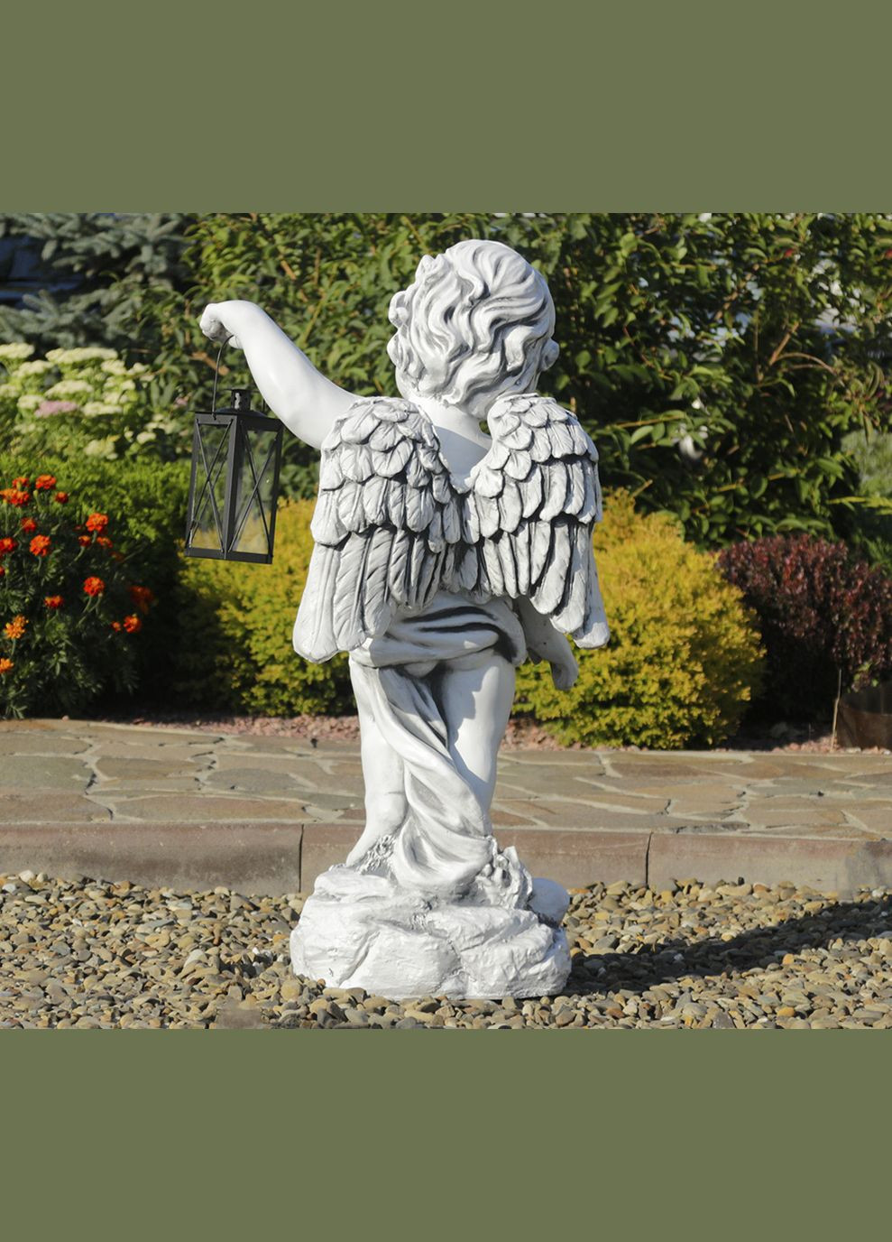 Садова фігура Ангел із ліхтарем + LED 81х39х31 см (ССП12208 ) Гранд Презент (284419167)