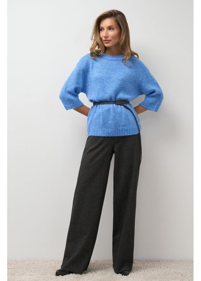 Блакитний демісезонний светр з коротким рукавом 2811 Bellise