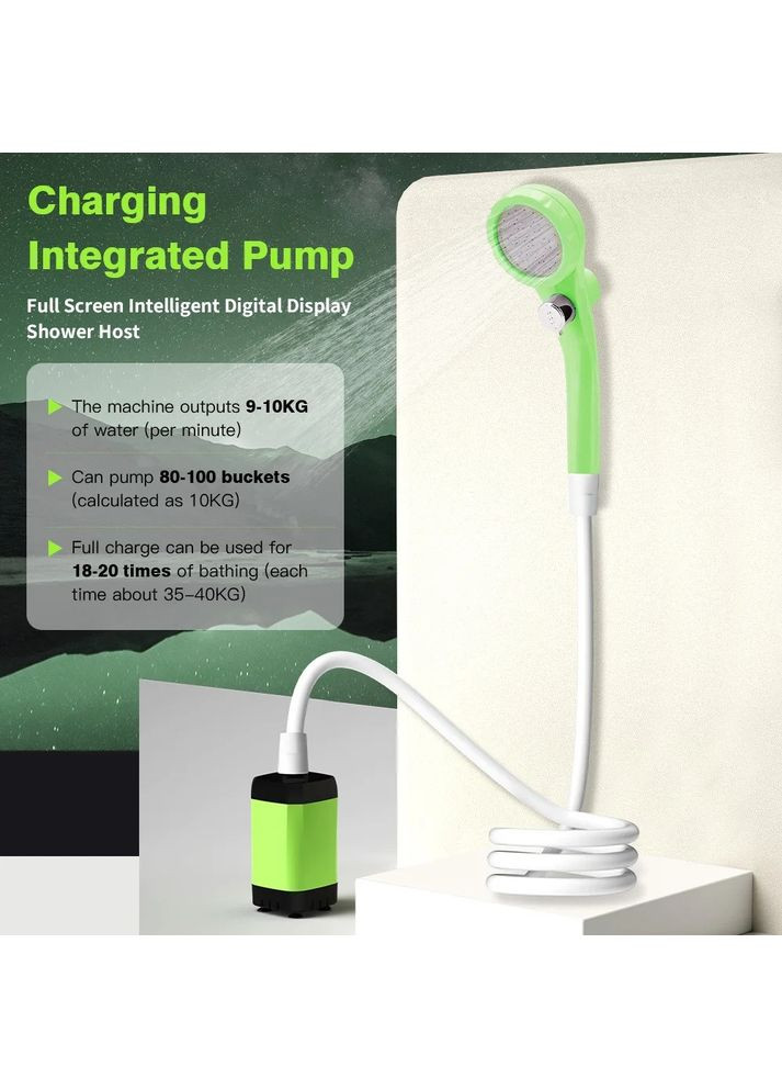 Портативний кемпінговий душ з цифровим дисплеєм YT-100w, акумулятор 6000мАг, China (354827478)