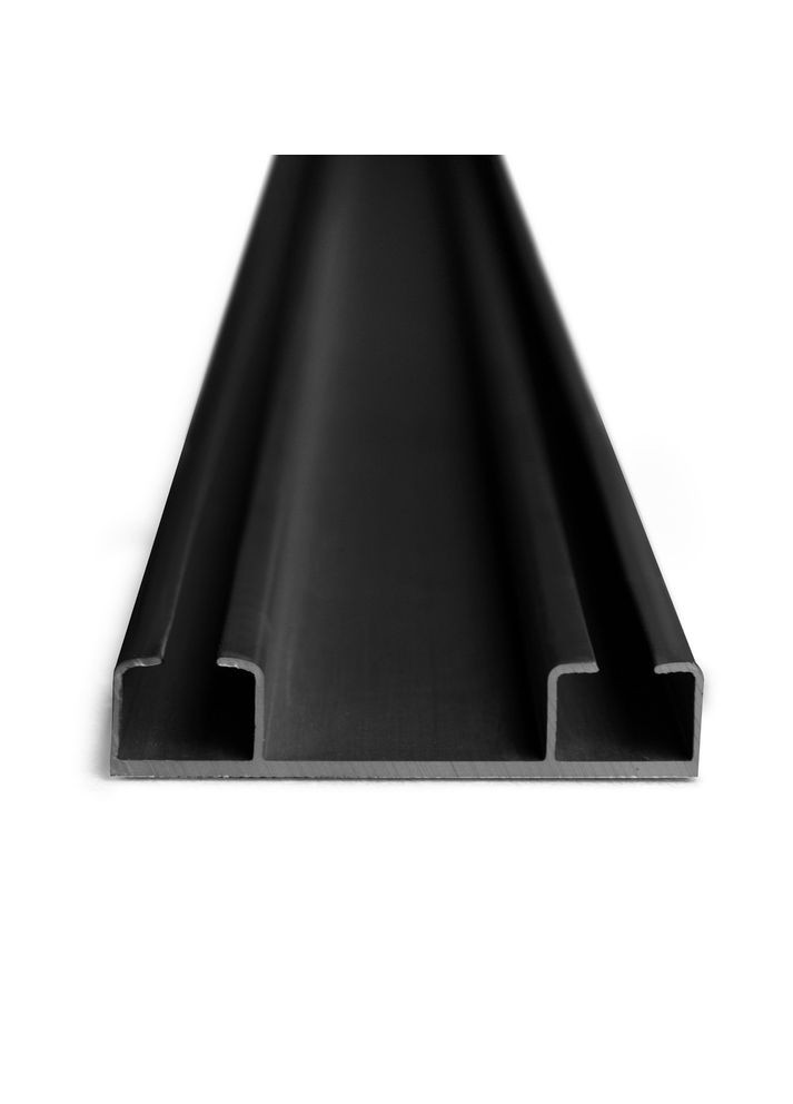 Карниз стельовий 3,5 м подвійний посилений алюмінієвий чорний IDEIA (275869828)