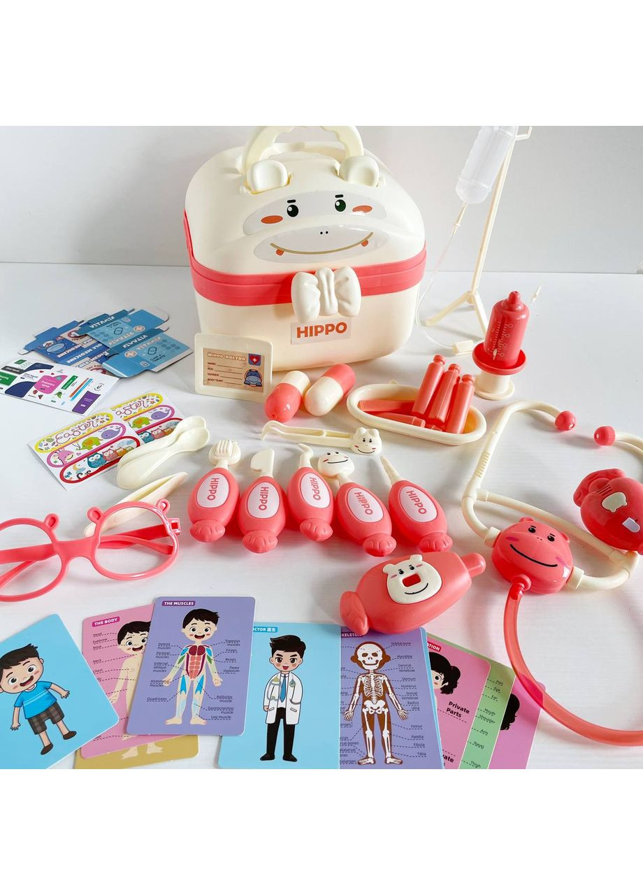 Набір доктора HZ 888 A стетоскоп, термометр, ліхтарик, підсвічування, шприц, окуляри, аксесуари, в коробці (6983845401833) No Brand (370847553)