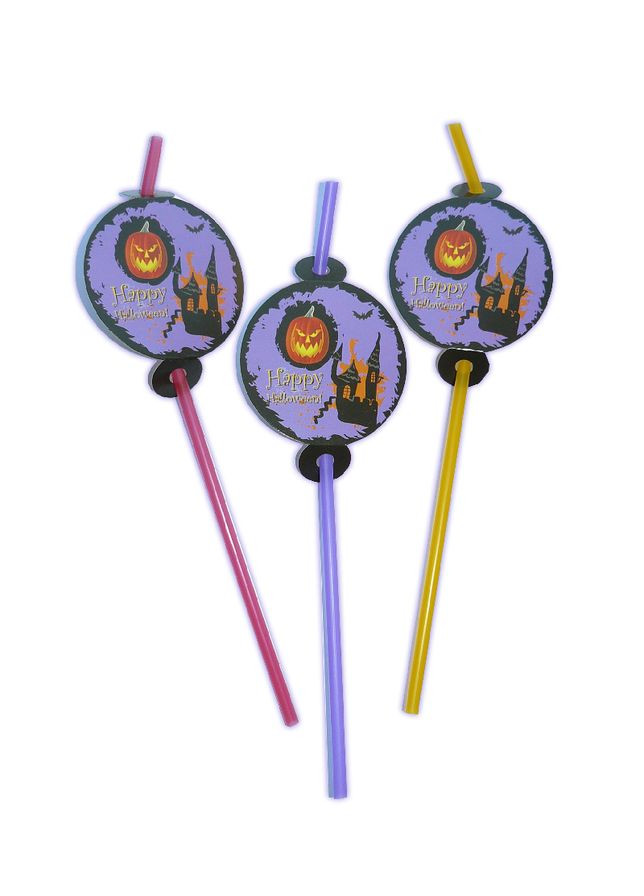 Трубочки для напитков с насадками Хэллоуин 10шт KOZA Style (322167895)