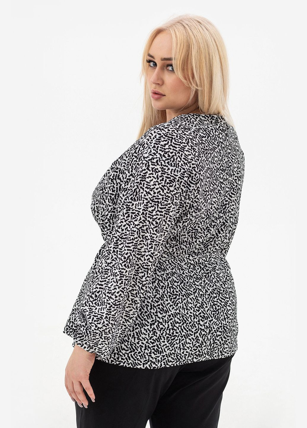 Черная рубашка с узором "гусиная лапка" Garne