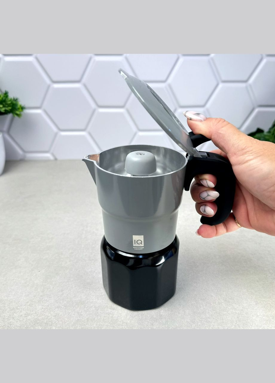 Гейзерная кофеварка Be Chef 150 мл, алюминий, для молотого кофе, серый цвет BEST CHEF (303209809)