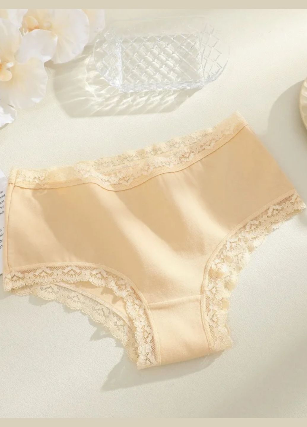 Женские хлопковые трусики слепые с кружевом Comfort Inspiration (1954-42-01) Finetoo (356452819)