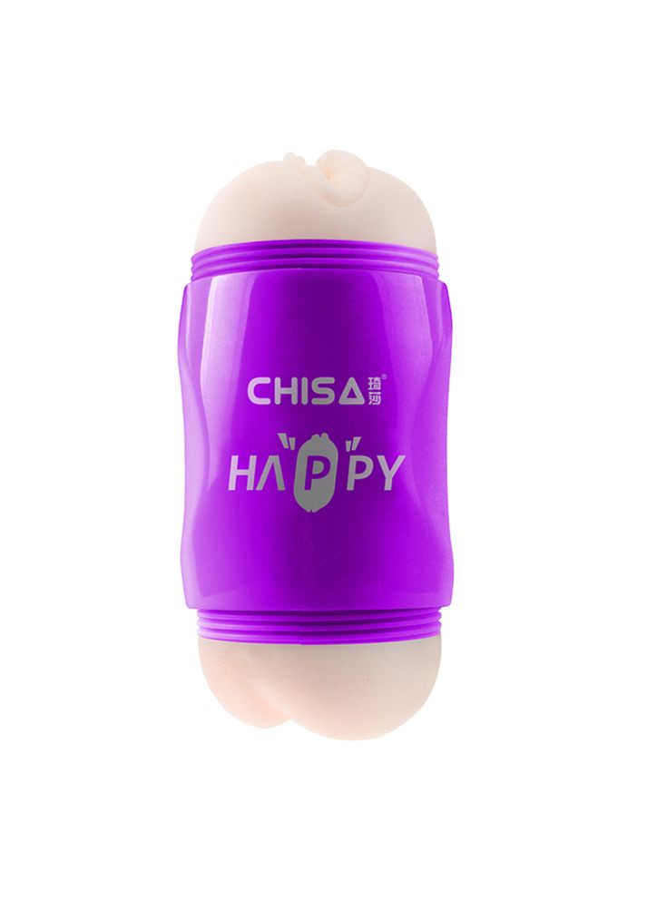 Мастурбатор Вагина и Анус Chisа Portable Happy Cup с вибрацией, бежевый Chisa (347312537)