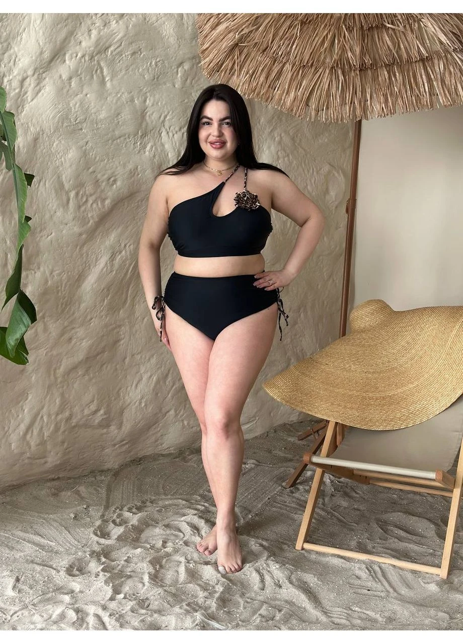 Чорний чорний купальник plus size роздільний Vakko