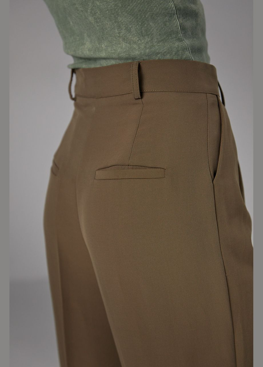 Хаки классические демисезонные брюки Lurex