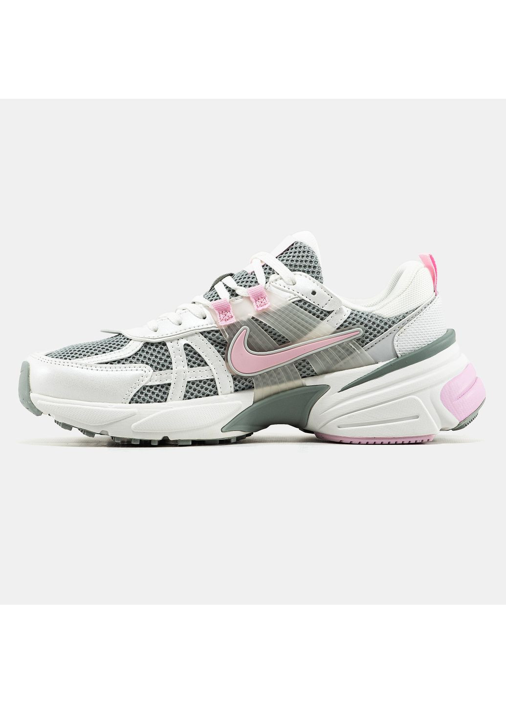 Кросівки жіночі Nike V2K Runtekk White Grey Pink | Найк В2К Рантекк сірі No Brand сірі демісезони (366342707)