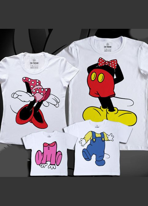 Футболки Фемілі Лук Family Look для всієї родини "Сім'я Міккі Маусів (без голів)" Кавун футболка (316304538)