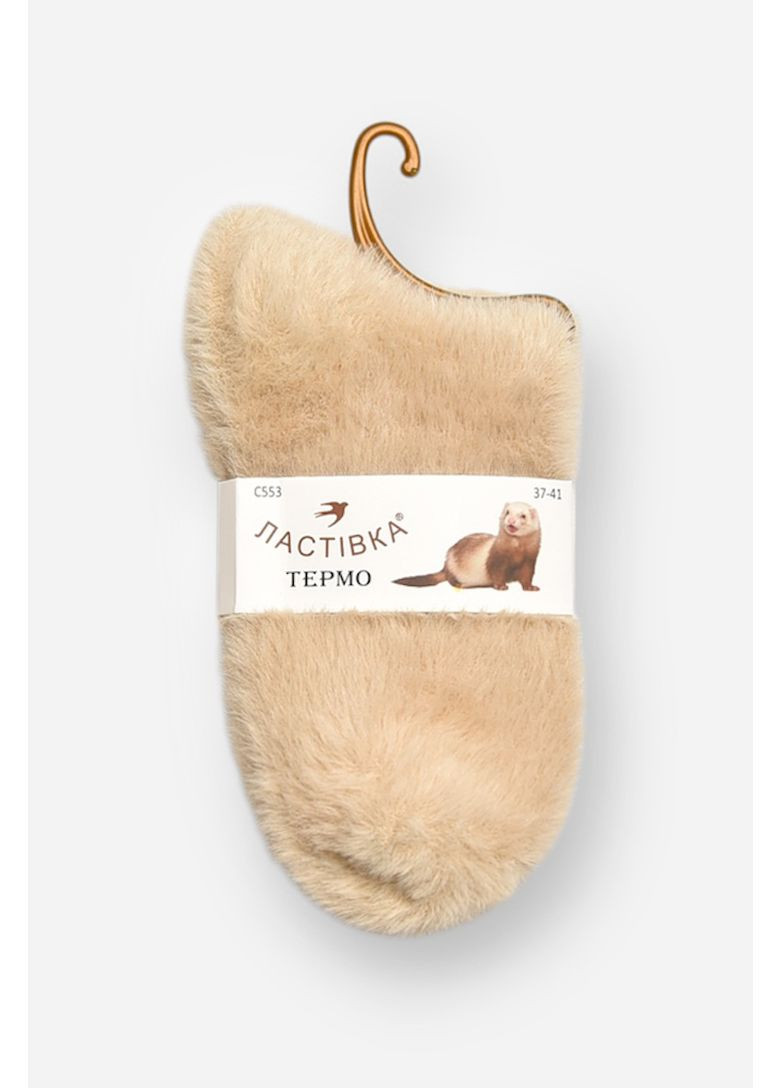 Бежеві шкарпетки жіночі норка бежевого кольору Let's Shop однотонні (366152564)