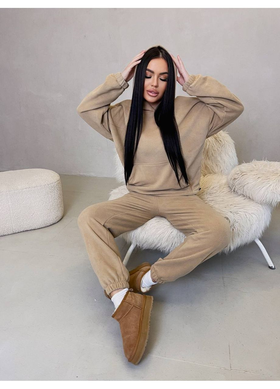 Жіночий костюм із двостороннього флісу: худі + джогери Україна (360548621)