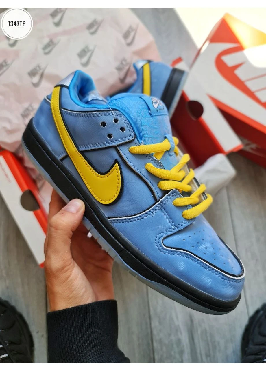 Цветные летние кроссовки nike x the powerpuff girls sb dunk low prox qs bubbles найк сб данк No Brand