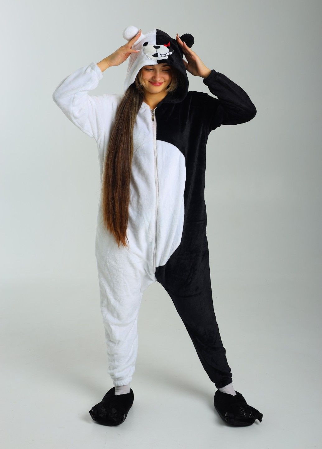 Кігурумі піжама Монокума дитяча чорно біла плюшева Lalapka (368863283)