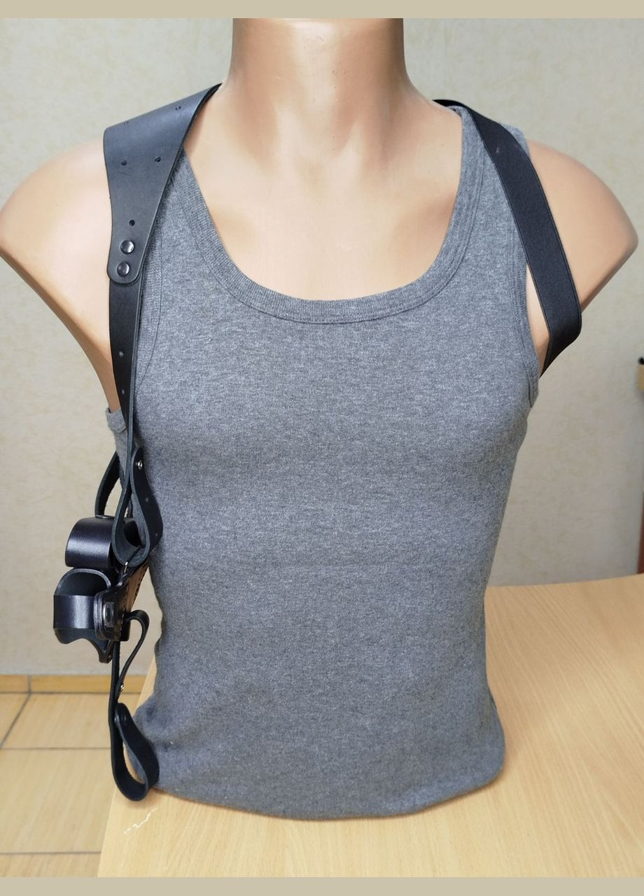 Оперативна кобура для ПМ макарова з підсумком під магазин неформована шкіряна чорна ЛІВША!!! Сварог (342375232)