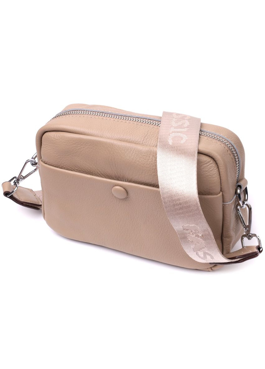 Жіноча сумка з натуральної шкіри через плече з потайною кишенею бежева (sku_22437) No Brand (329853392)