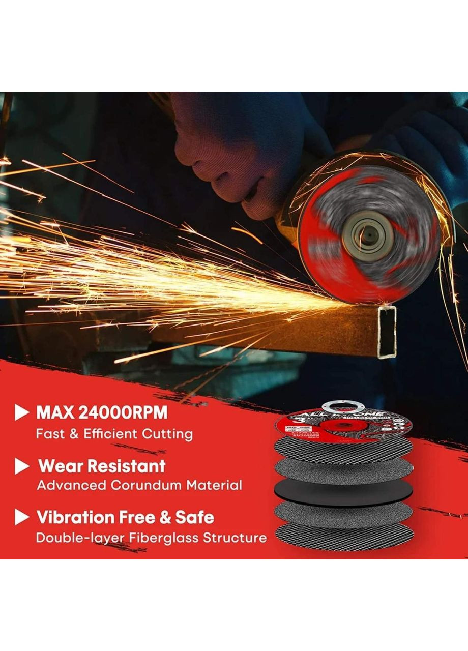 Відрізні диски круги 3" 76 мм 10 шт для різання металу до міні болгарки No Brand (368788624)