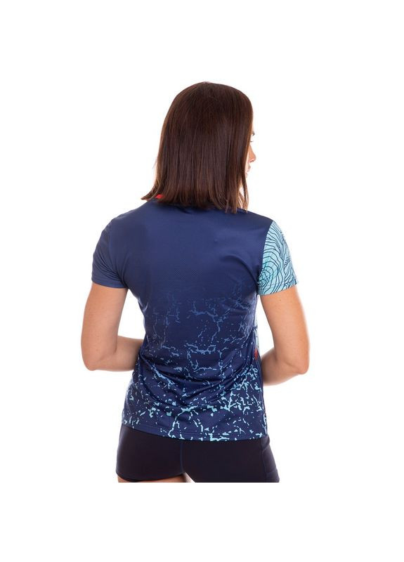 Комбинированная летняя футболка женская спортивная ld-7330 темно-синий-голубой (06506051) Lingo