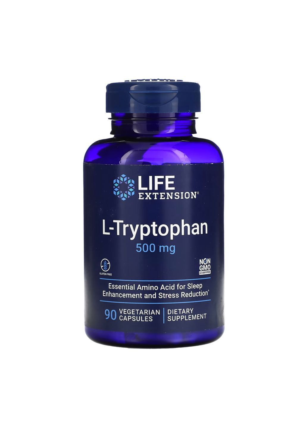 L-Tryptophan 500mg 90 vcaps для покращення сну та зниження стресу амінокислота триптофан Life Extension (368988736)