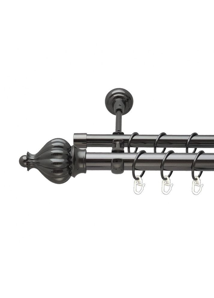 Карниз Таджа металевий дворядний відкритий гладка труба Онікс 25\19 мм 160 см (00-00012207) ORVIT (300285200)