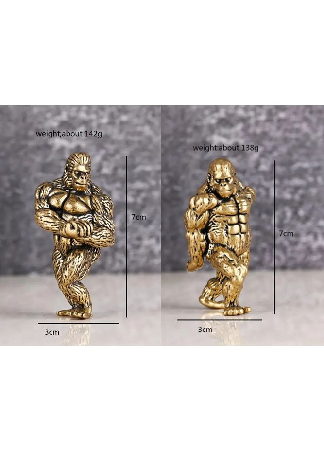 Настольное украшение латунных медных мини фигурок животных в виде фитнес-горилла No Brand (329038295)