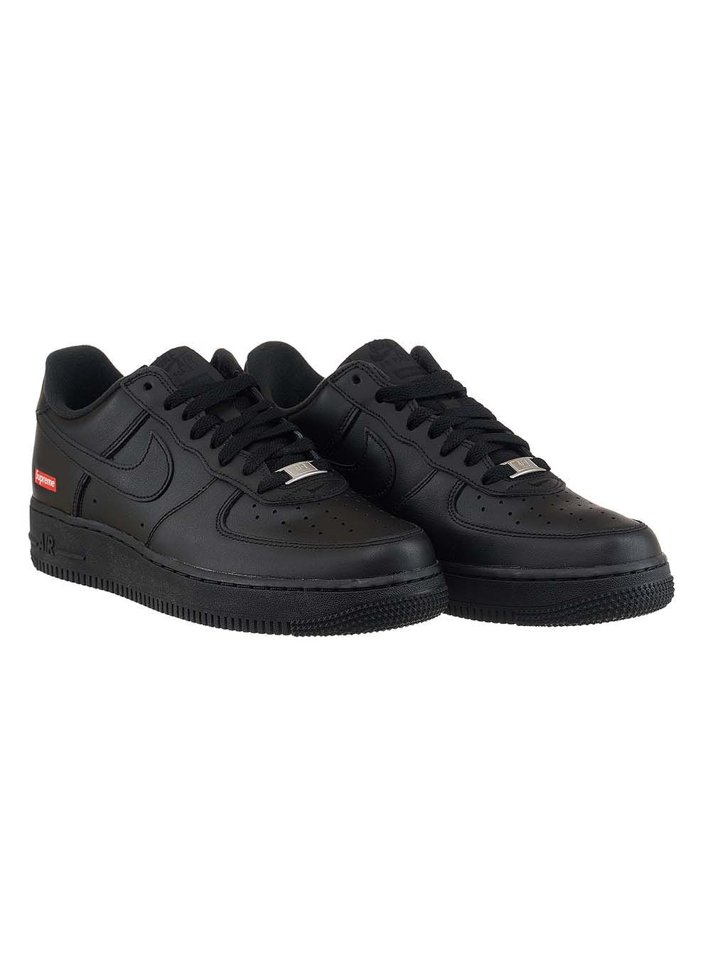 Женские Кроссовки Supreme x Air Force 1 Черный Nike чёрные демисезоны (367188358)