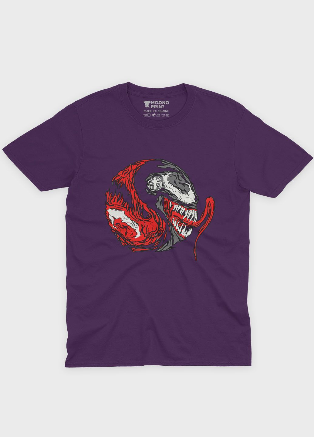 Фиолетовая демисезонная футболка для девочки с принтом супервора - веном (ts001-1-dby-006-013-013-g) Modno