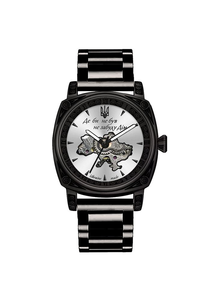 Годинник механічний з автопідзаводом чорний для чоловіків стильний наручний годинник з нержавіючої сталі ProDobro (367267040)
