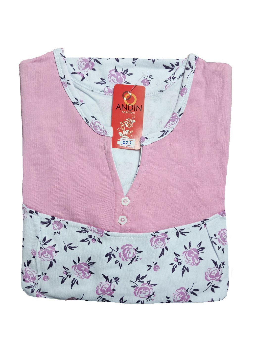 Женская ночная рубашка тёплая на флисе хлопок (227) ANDIN (369000845)