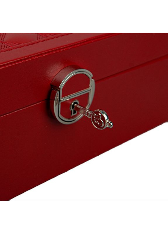 Скринька SP-01130 Red для прикрас і ювелірних виробів із дзеркалом на замку з ключем 5 шт. Casegrace (356499444)