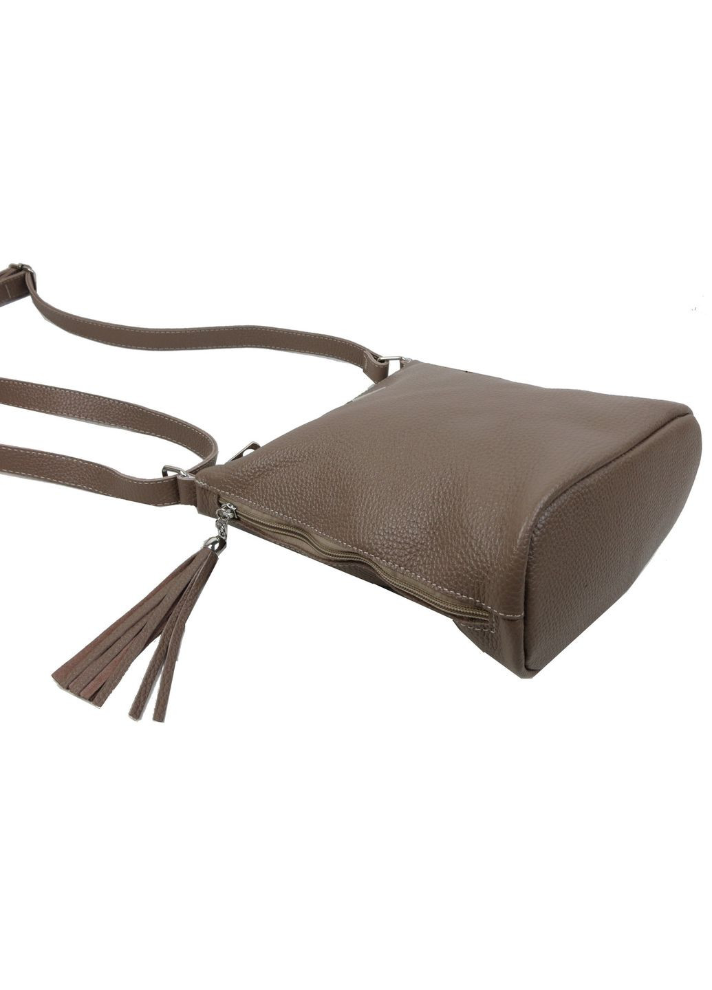 Женская кожаная сумка через плечо 878.035 Бежевая. Borsacomoda (297643243)