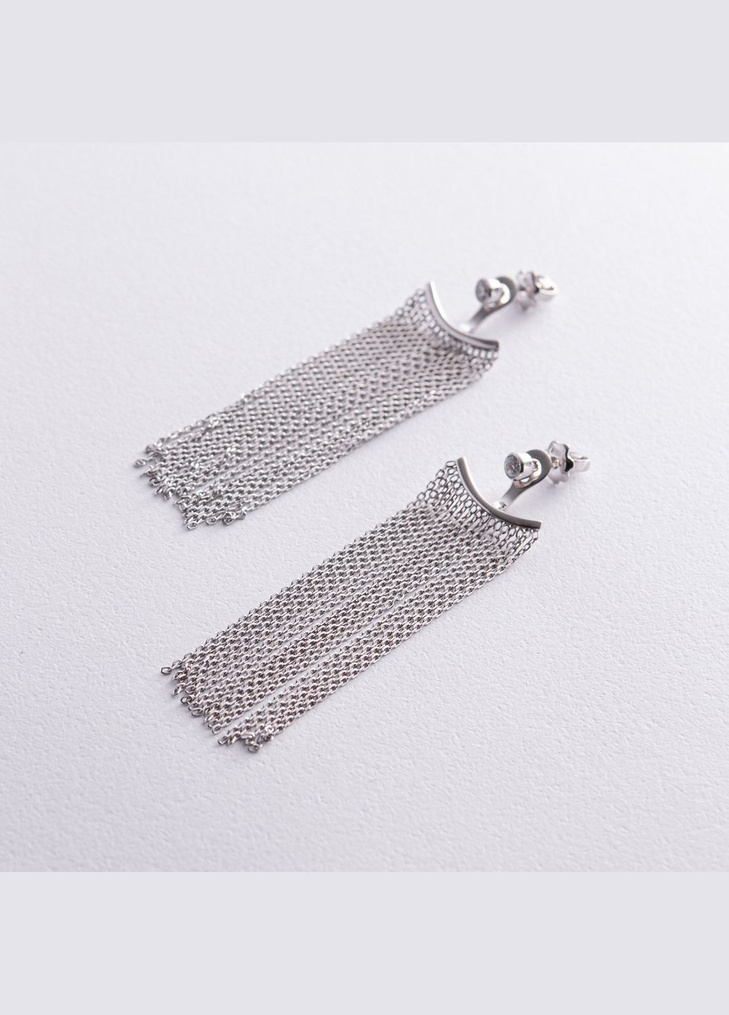 Срібні сережки - джекети Іветта з ланцюжками 902-01373 Oniks (264024229)