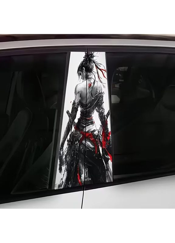 Наклейки на стойки дверей авто 3D TUNING STUDIO Девушка самурай 500х220х0.15мм=2штуки No Brand (369400466)