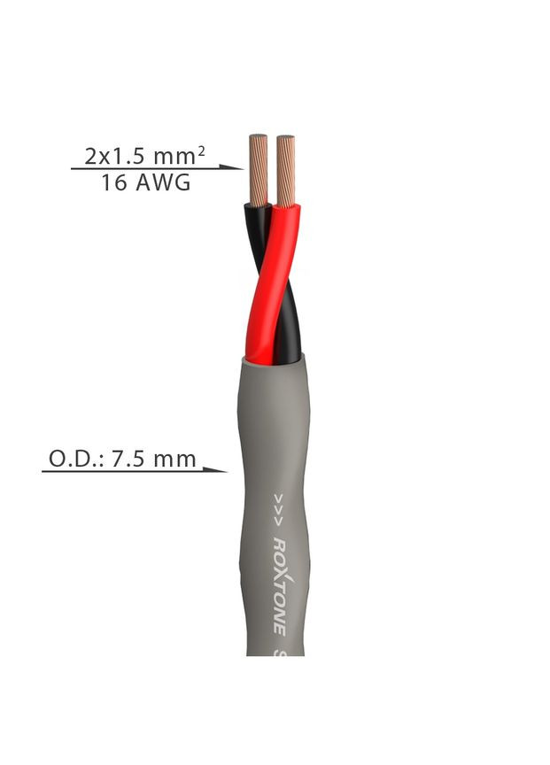 Гнучкий акустичний кабель SC215L, 2х1.5, 100 м ROXTONE (326744240)