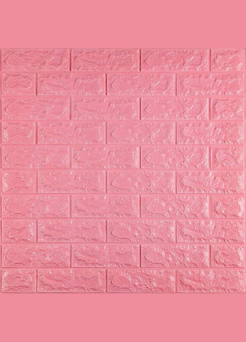 3D панель самоклеящийся кирпич Розовый 700х770х7мм 004-7 (3DPanda-0057) Sticker Wall (323155189)