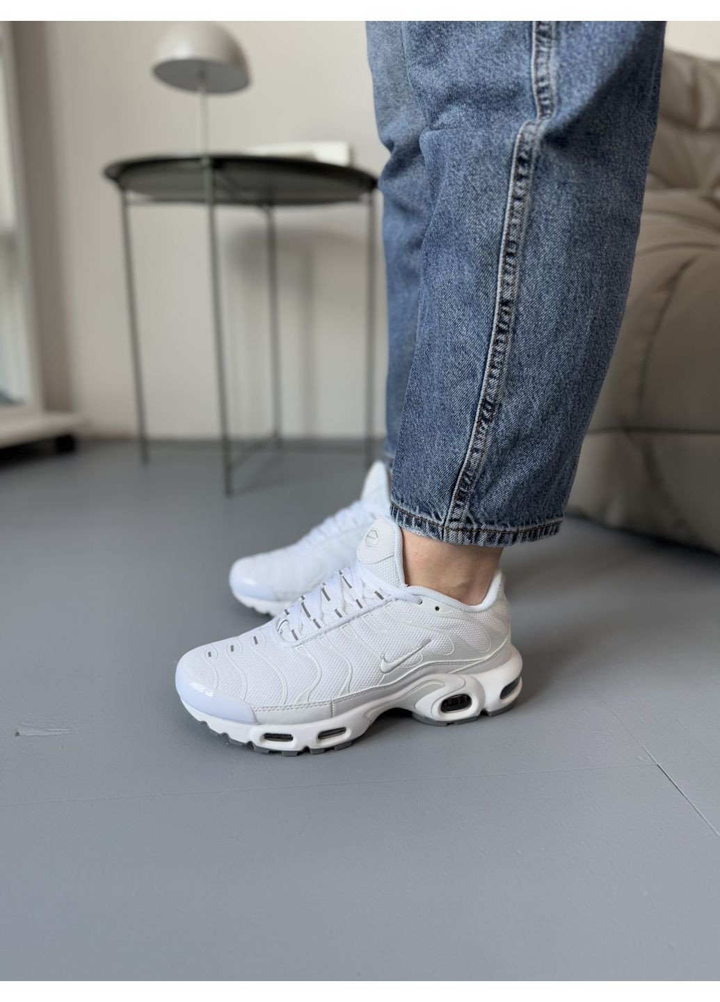 Білі Осінні кросівки чоловічі nike air max tn plus white найк аір макс тн плюс No Brand