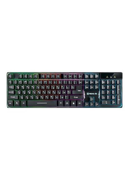 Клавіатура 8700 Gaming Backlit, black Real-El (280941130)