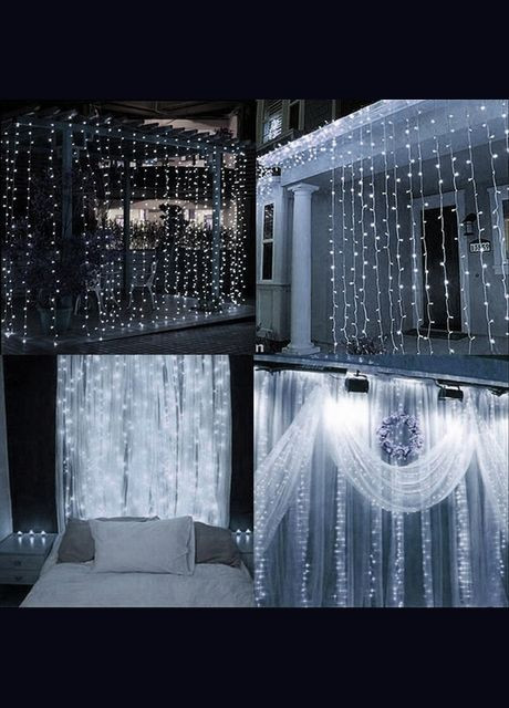 Гірлянда бахрома вулична (зовнішня) 3 x 3 м 306 LED Pilot Cold White Springos CL4000 (275096290)