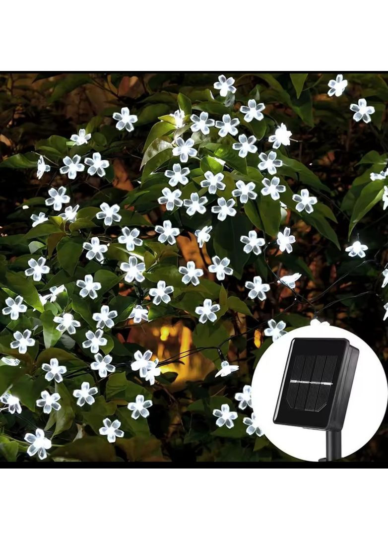 Уличная гирлянда Сакура на солнечной батарее 6,5 метра 30 LED Холодный белый No Brand (369617162)