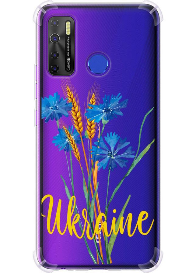 Силикон с усиленными углами чехол 'Ukraine v2' для Endorphone tecno camon 15 (293153397)