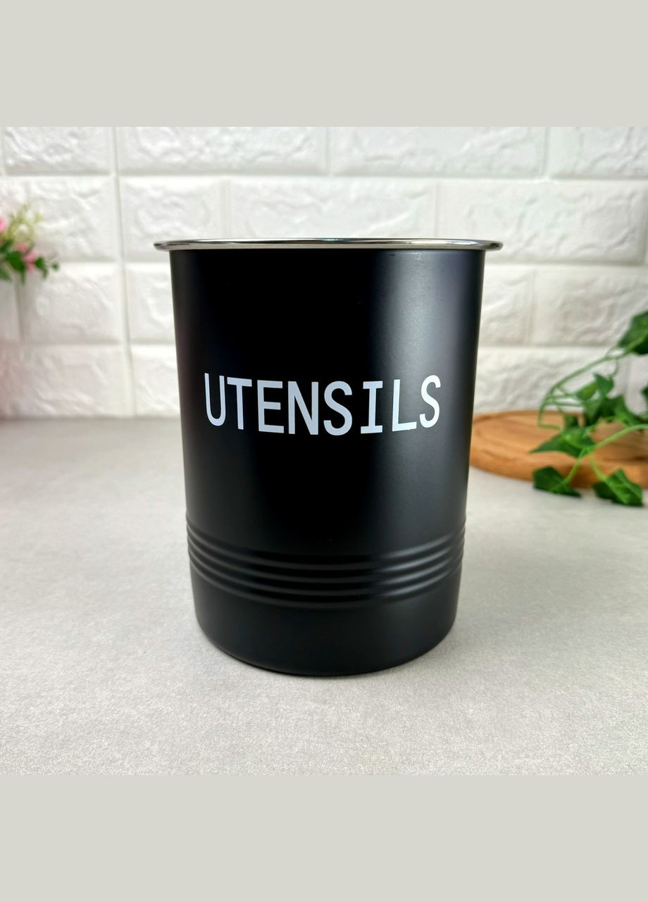 Черная металлическая подставка-стакан для столовых приборов Ardesto (303210775)